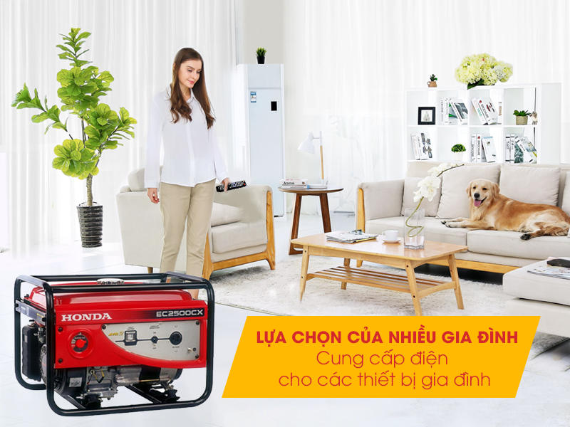 Máy phát điện chạy xăng dùng phổ biến trong gia đình